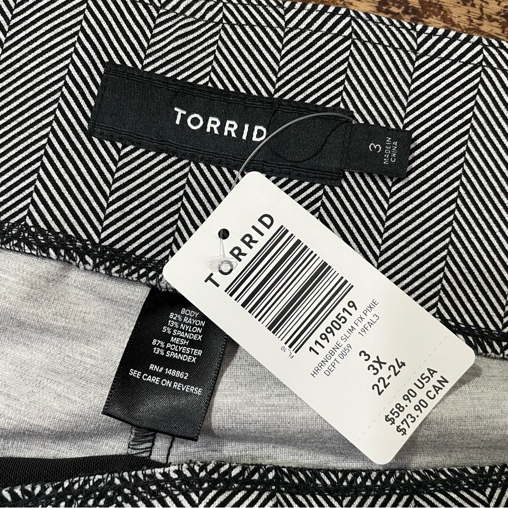 Torrid Herringbone Pixie Pants Slim‎ Fix Studio S… - image 4